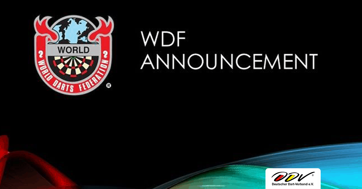 Wdf World Masters Und Paradarts Masters Verschoben Deutscher Dart Verband E V